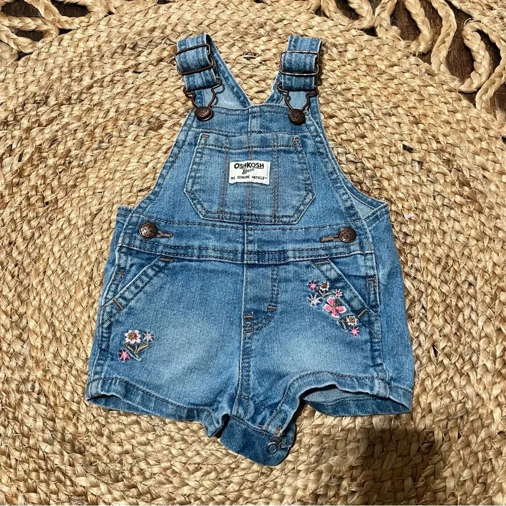 OshKosh B'Gosh baby girls World's Best Overalls, Flowers & Butterflies 3 Months